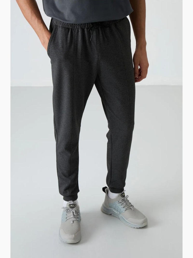 Pantalon de survêtement homme jogger en molleton tommy Gris Noir - Kiabi