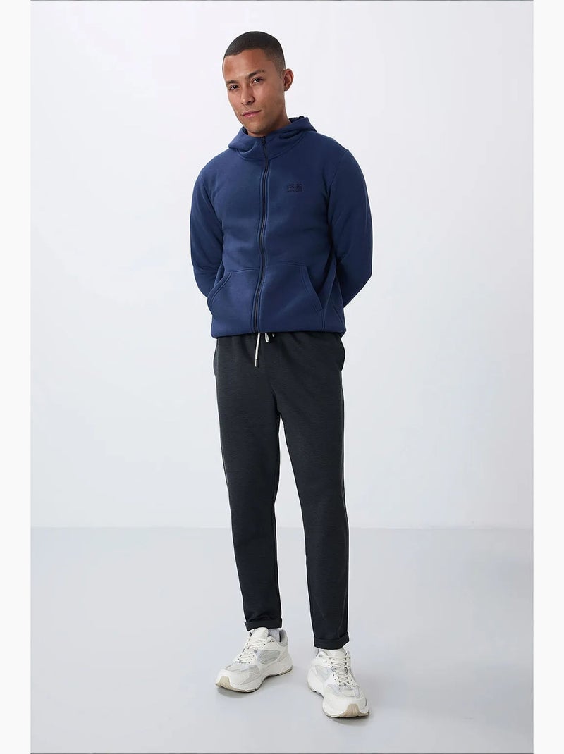 Pantalon de survêtement homme texturé fuselé tommy Gris Noir - Kiabi