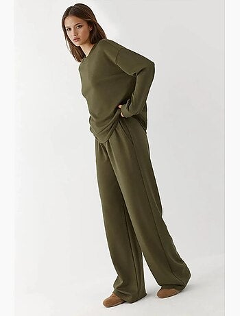 Pantalon de survêtement large en modal doux au toucher hiccup
