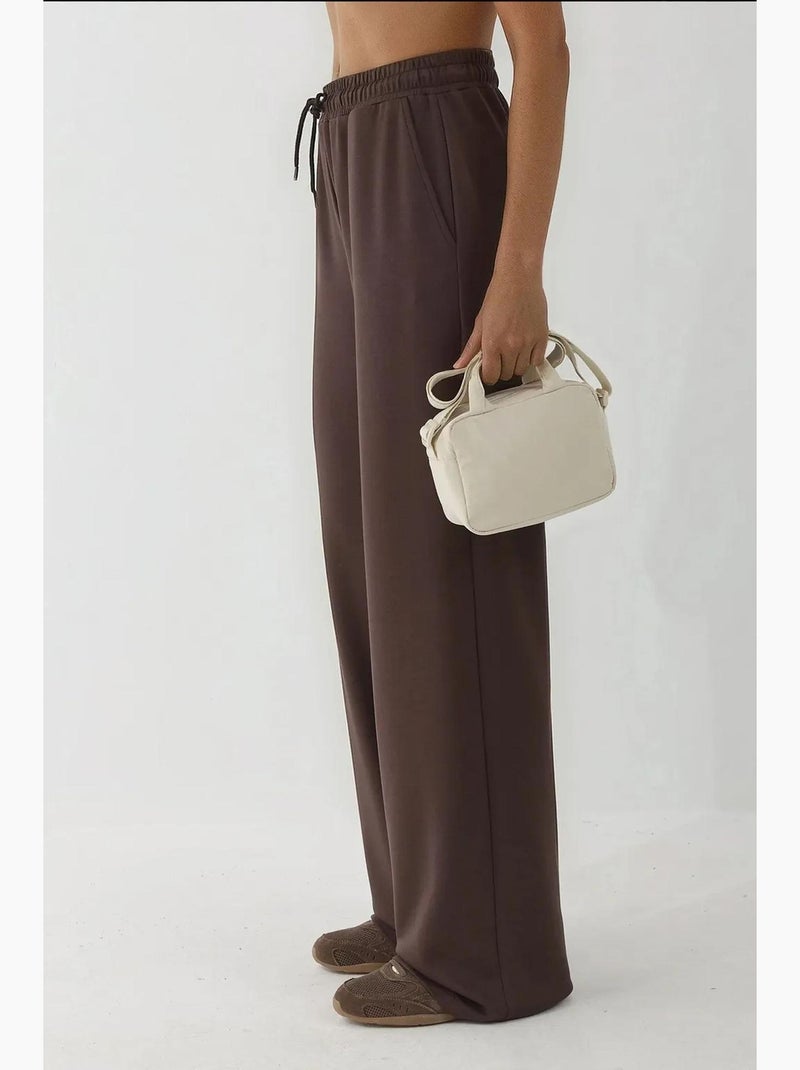 Pantalon de survêtement large en modal doux au toucher hiccup Marron - Kiabi