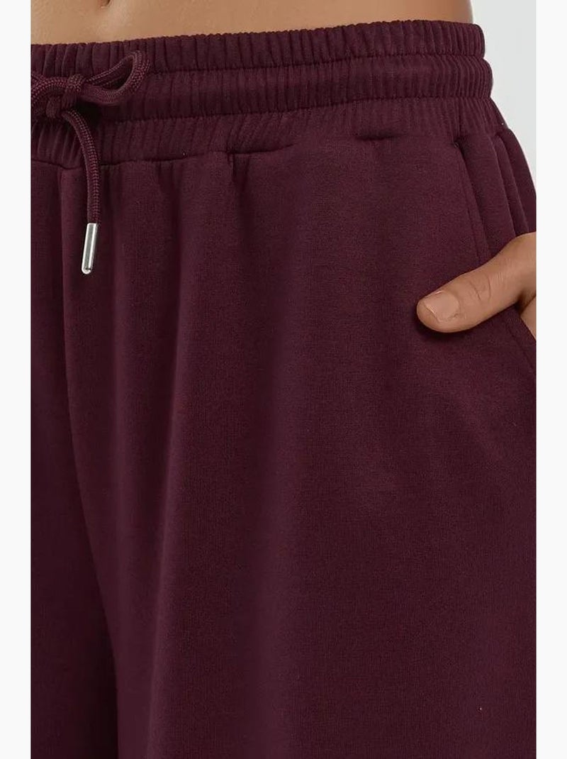 Pantalon de survêtement large en modal doux au toucher hiccup Rouge bordeaux - Kiabi
