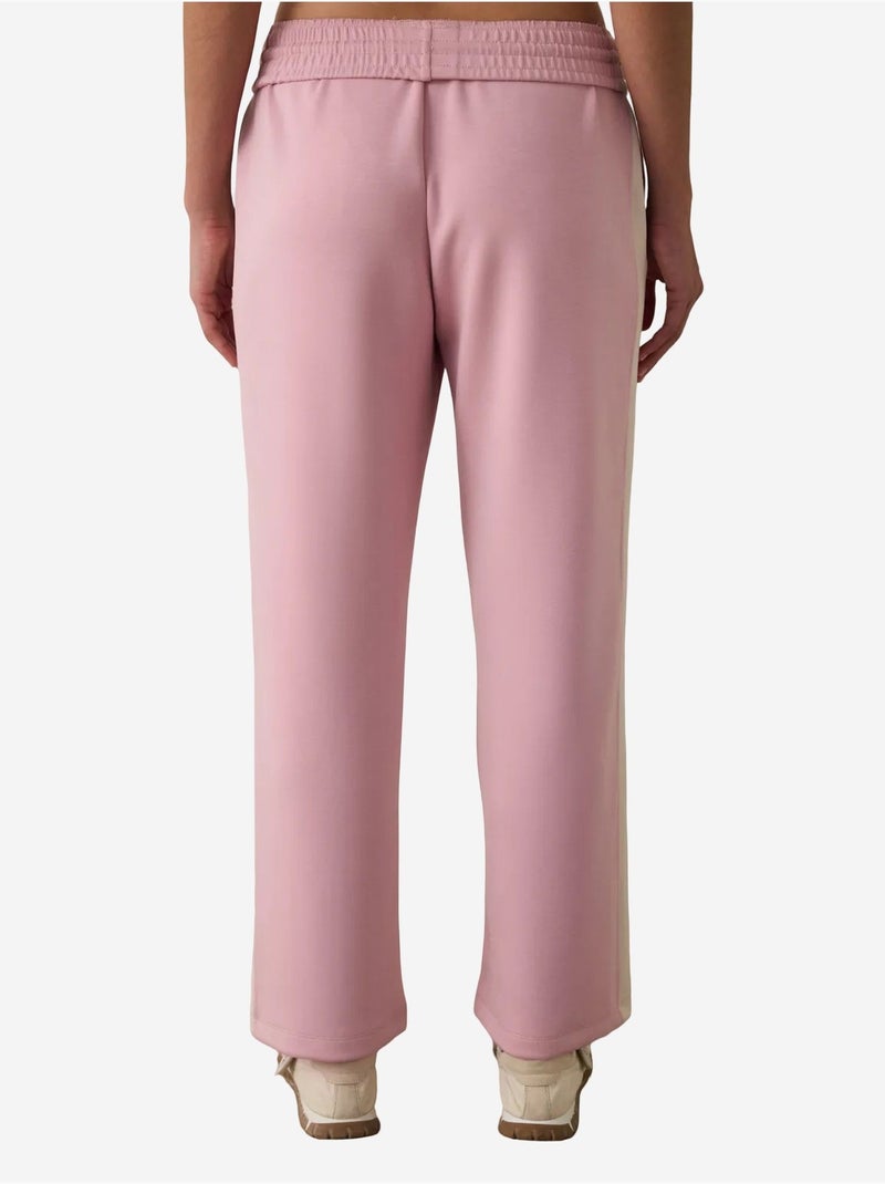 Pantalon de survêtement silky feel à taille normale et empiècements penti Vieux rose - Kiabi