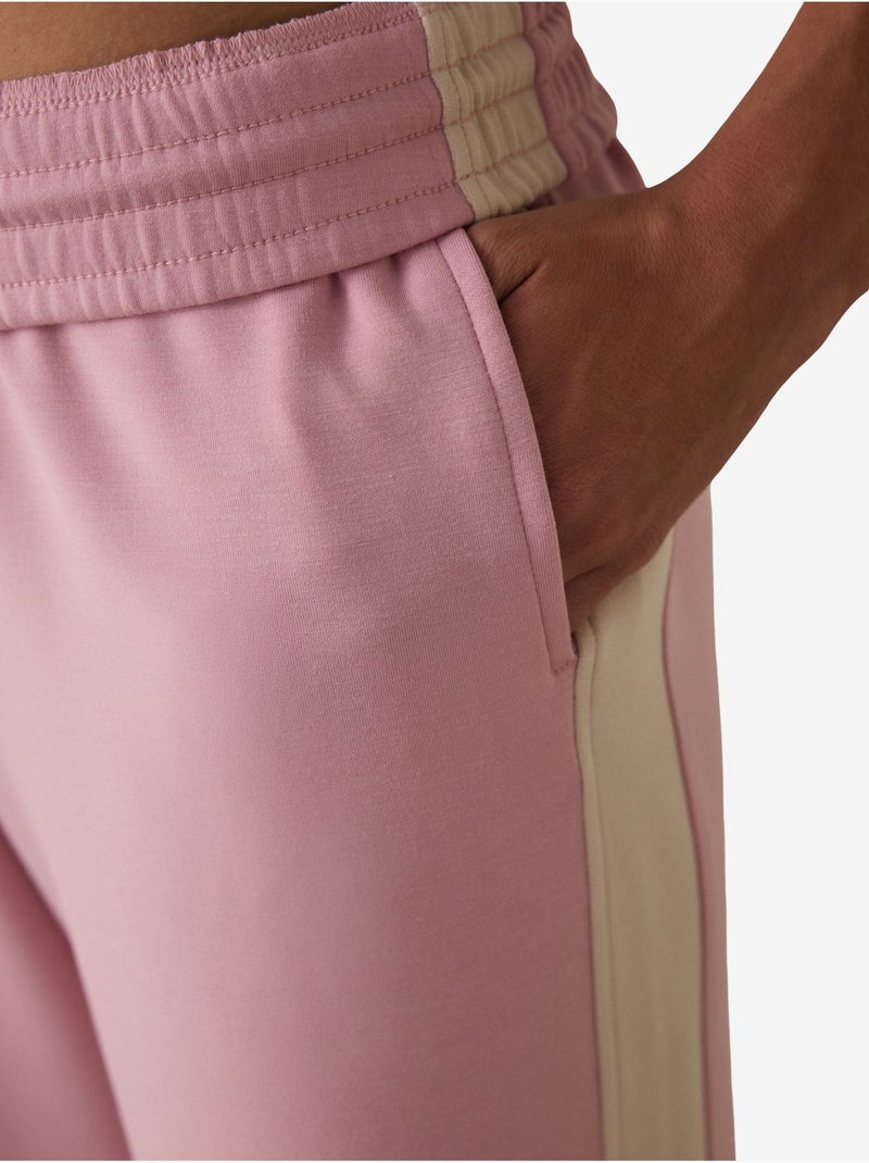 Pantalon de survêtement silky feel à taille normale et empiècements penti Vieux rose - Kiabi