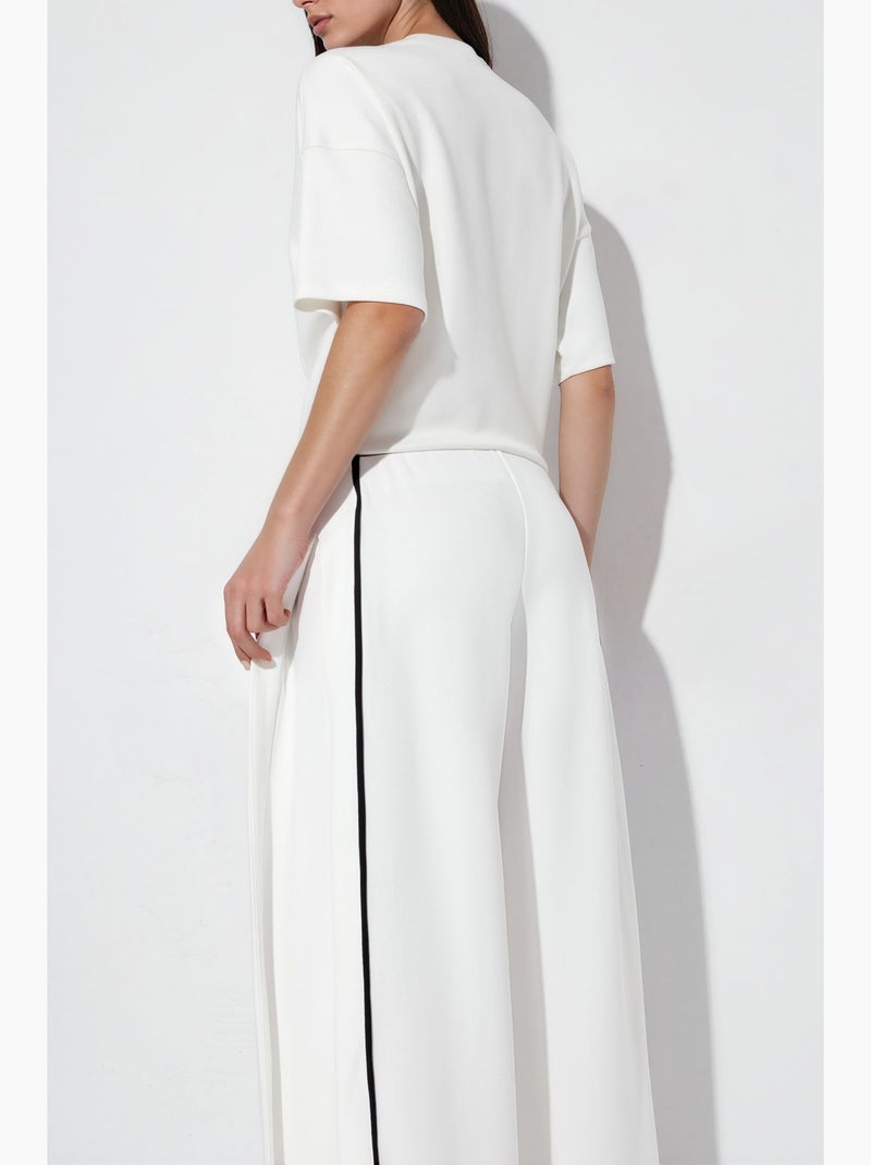 Pantalon de survêtement taille haute à jambes larges hiccup Blanc - Kiabi