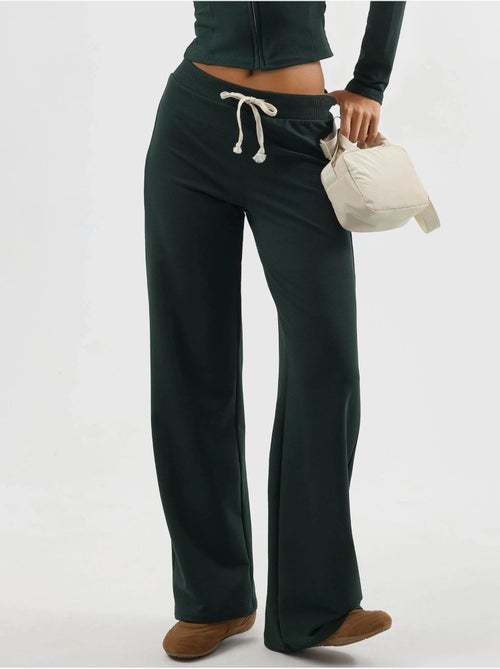 Pantalon de survêtement taille haute, jambes droites et cordon de serrage busem - Kiabi