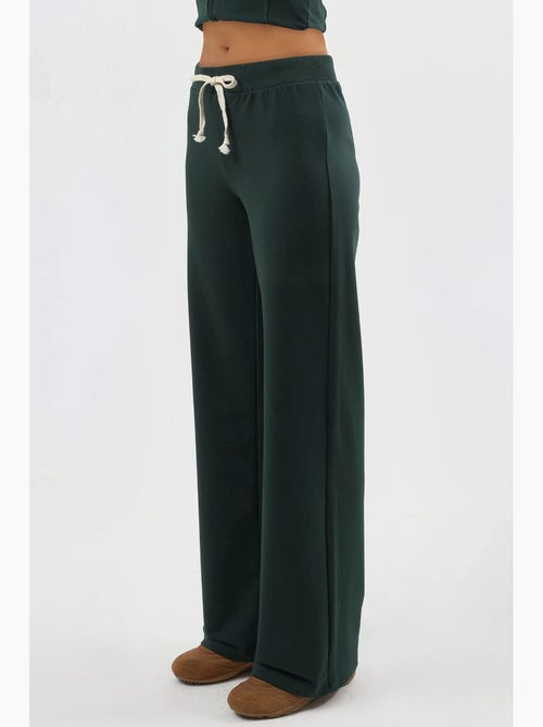 Pantalon de survêtement taille haute, jambes droites et cordon de serrage busem - Kiabi