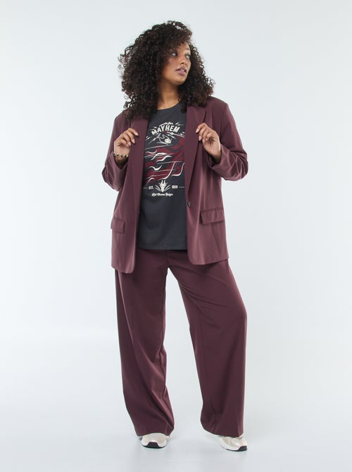 Pantalon de tailleur à taille haute et coupe large / wide leg - Kiabi