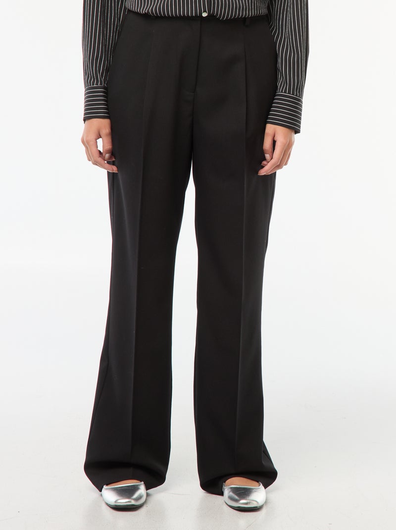 Pantalon de tailleur coupe large Noir - Kiabi