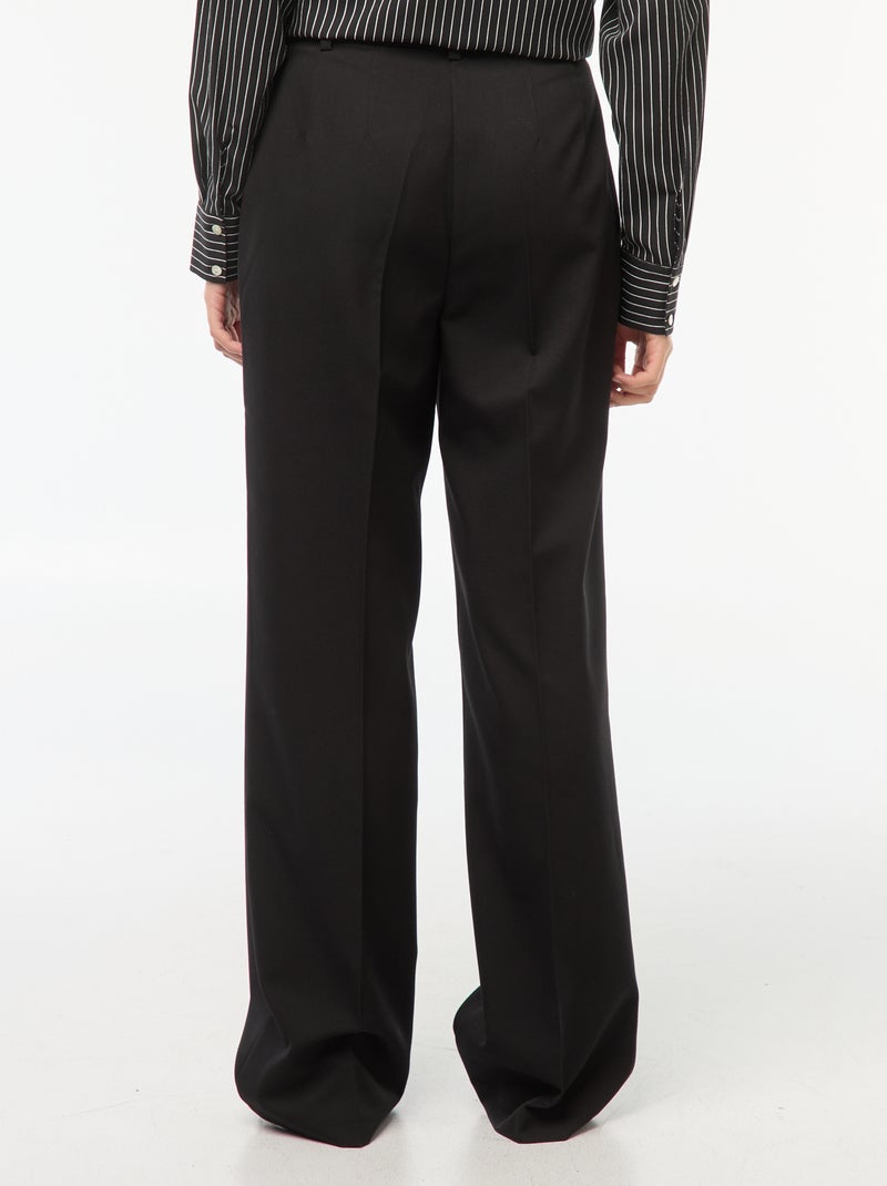 Pantalon de tailleur coupe large Noir - Kiabi