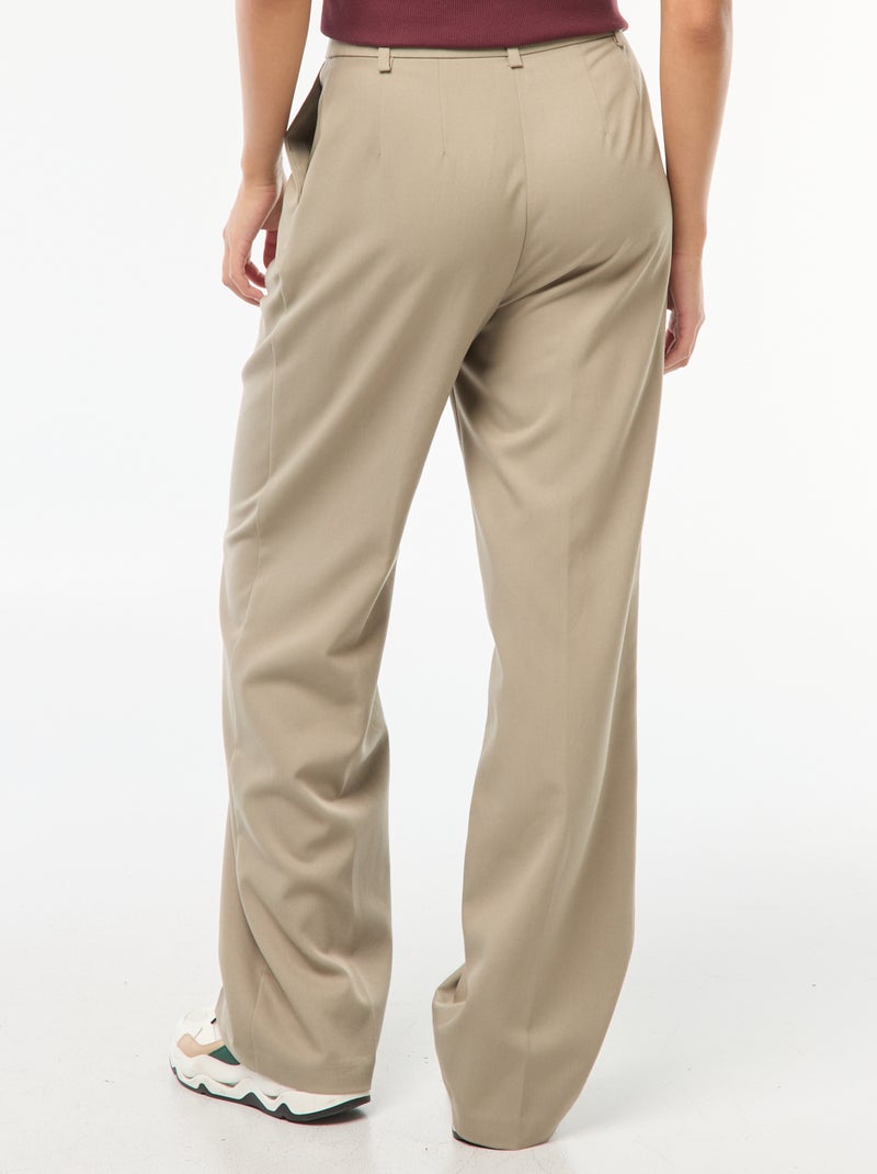 Pantalon de tailleur coupe large Vert - Kiabi