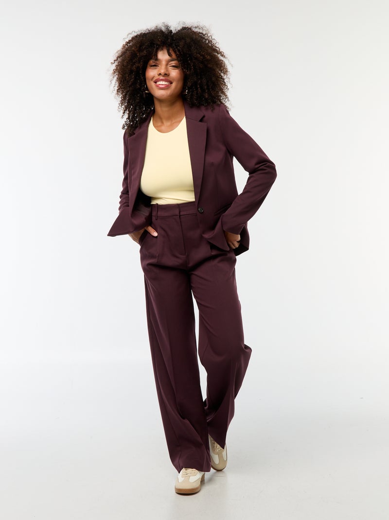 Pantalon de tailleur coupe large Violet - Kiabi