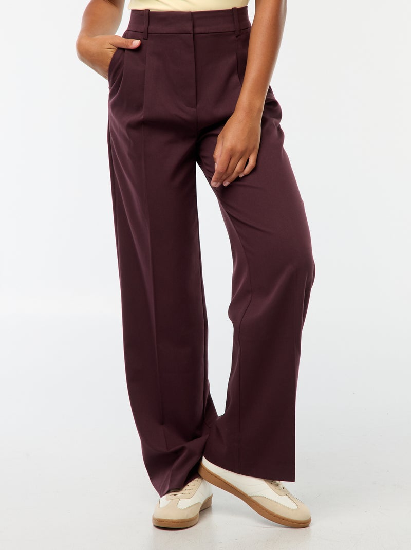 Pantalon de tailleur coupe large Violet - Kiabi