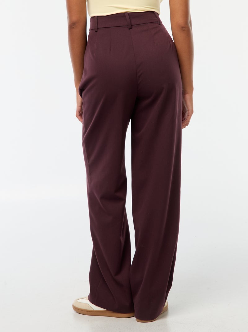Pantalon de tailleur coupe large - Violet - Femme - 18.00�?� - Kiabi