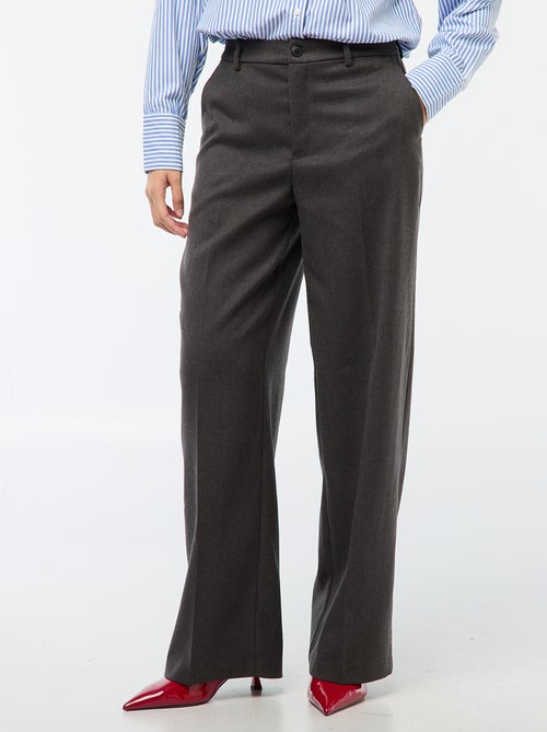 Pantalon de tailleur en flanelle - Kiabi