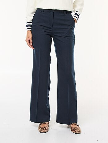 Pantalon de tailleur uni coupe droite