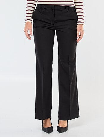 Pantalon de tailleur uni coupe droite