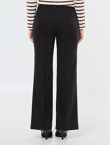 Pantalon de tailleur uni coupe droite