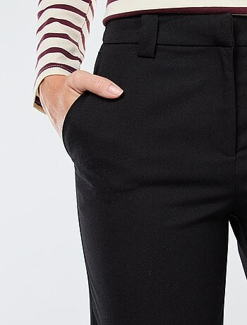 Pantalon de tailleur uni coupe droite