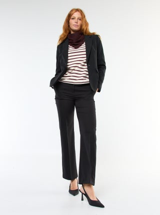 Pantalon de tailleur uni coupe droite