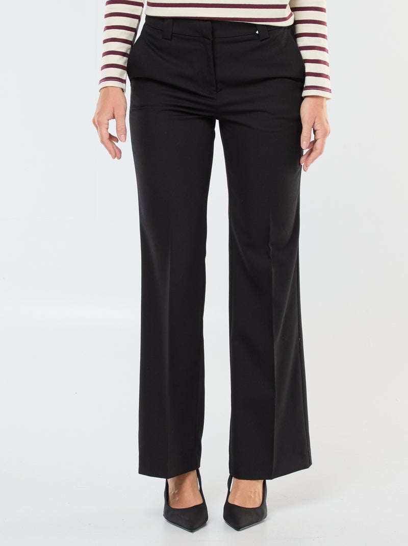 Pantalon de tailleur uni coupe droite Noir - Kiabi