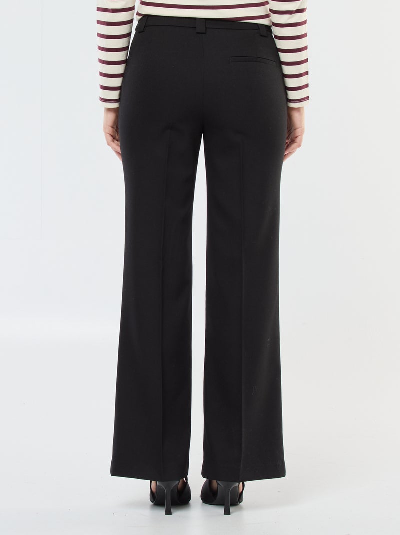 Pantalon de tailleur uni coupe droite Noir - Kiabi