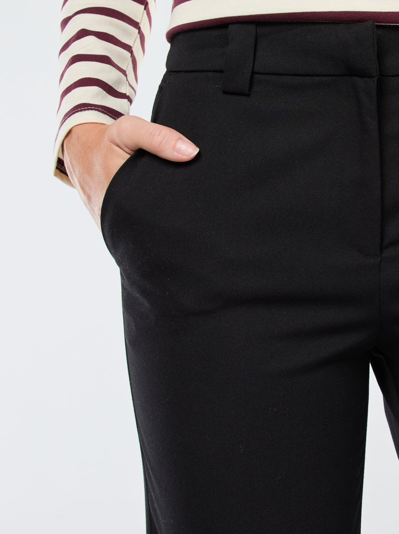 Pantalon de tailleur uni coupe droite Noir - Kiabi