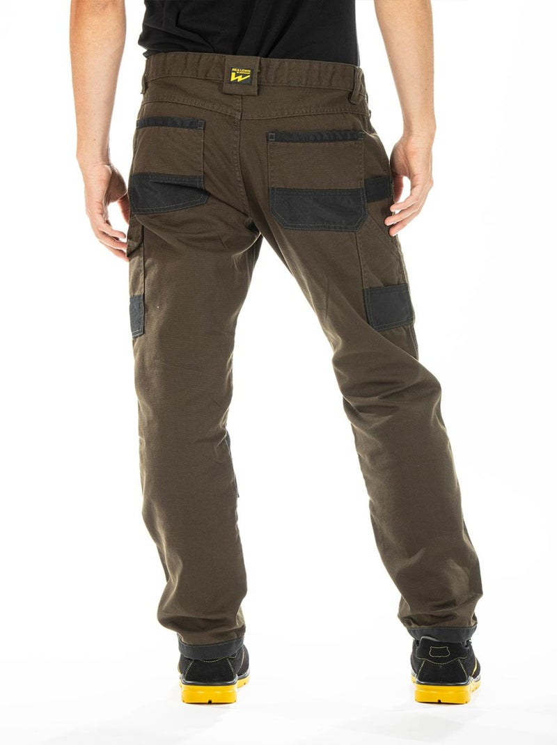 Pantalon de travail avec emplacement pour genouillères BUKLERV 'Rica Lewis' Kaki - Kiabi