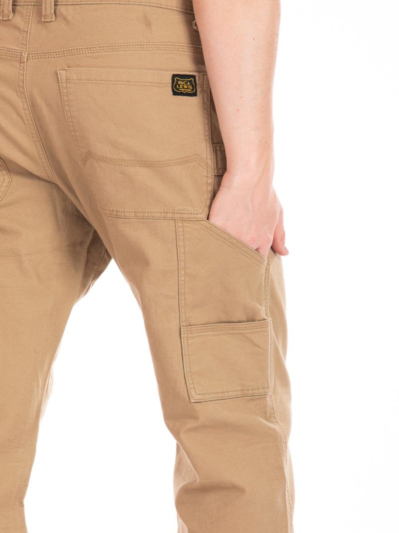 Pantalon de travail coupe charpentier stretch CARP 'Rica Lewis' Beige - Kiabi