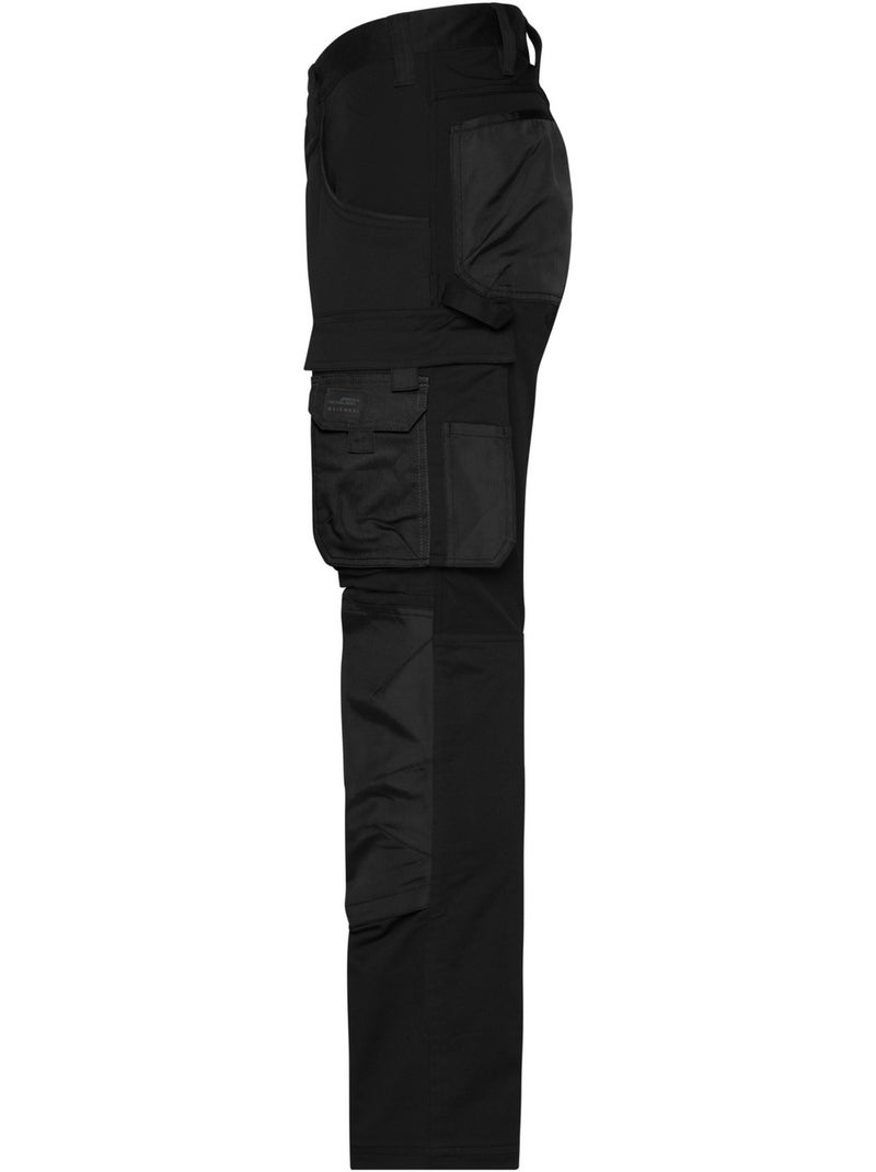 Pantalon de travail motif/style uni - james and nicholson Noir - Kiabi