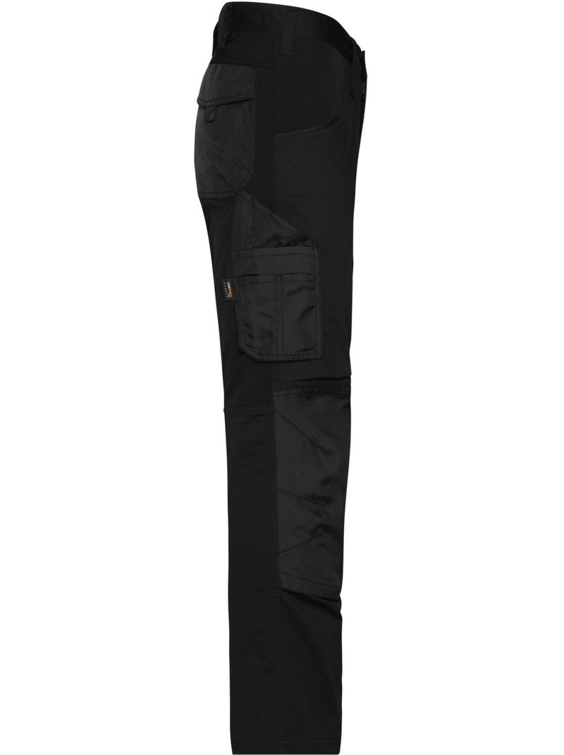 Pantalon de travail motif/style uni - james and nicholson Noir - Kiabi