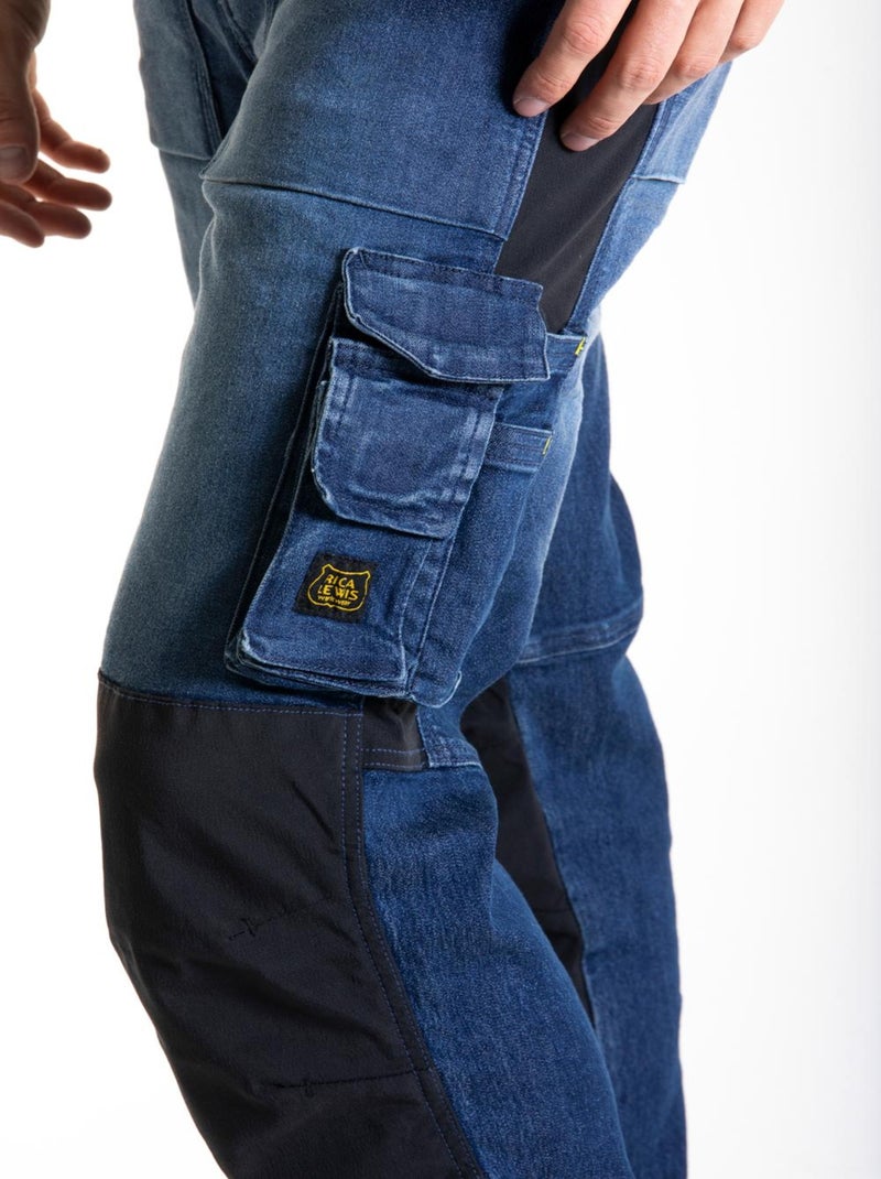 Pantalon de travail multipoches Fibreflex® MOBTEC 'Rica Lewis' Bleu - Kiabi