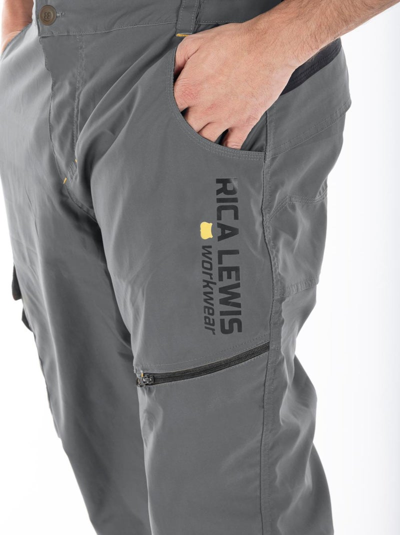 Pantalon de travail technique multi-poches LONGTEC 'Rica Lewis' Gris - Kiabi
