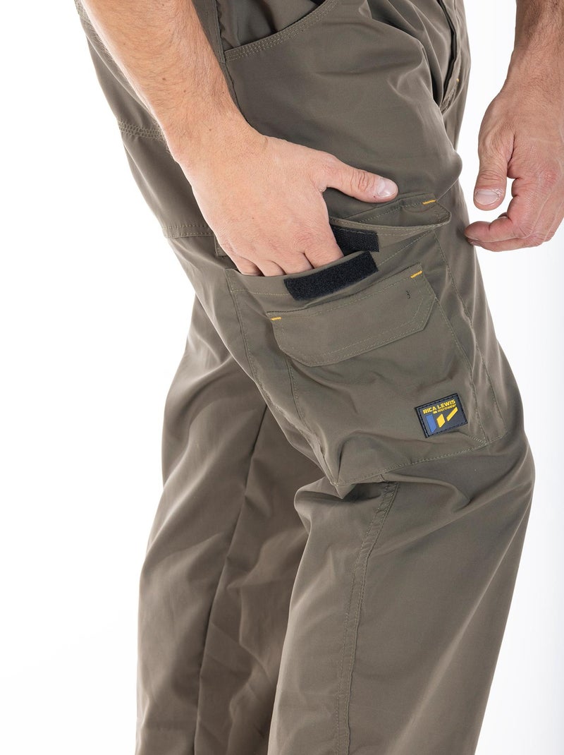 Pantalon de travail technique multi-poches LONGTEC 'Rica Lewis' Kaki - Kiabi