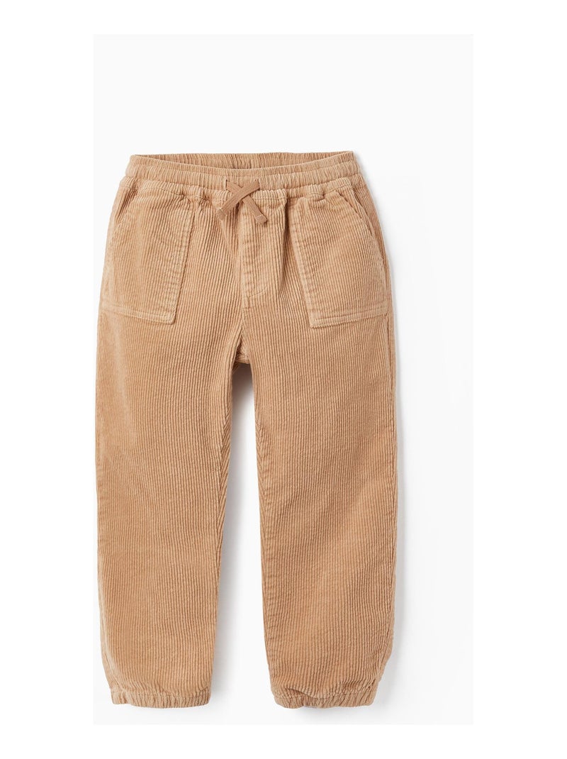 Pantalon de velours côtelé slim fit pour garçon   ACE CLUBS Beige foncé - Kiabi