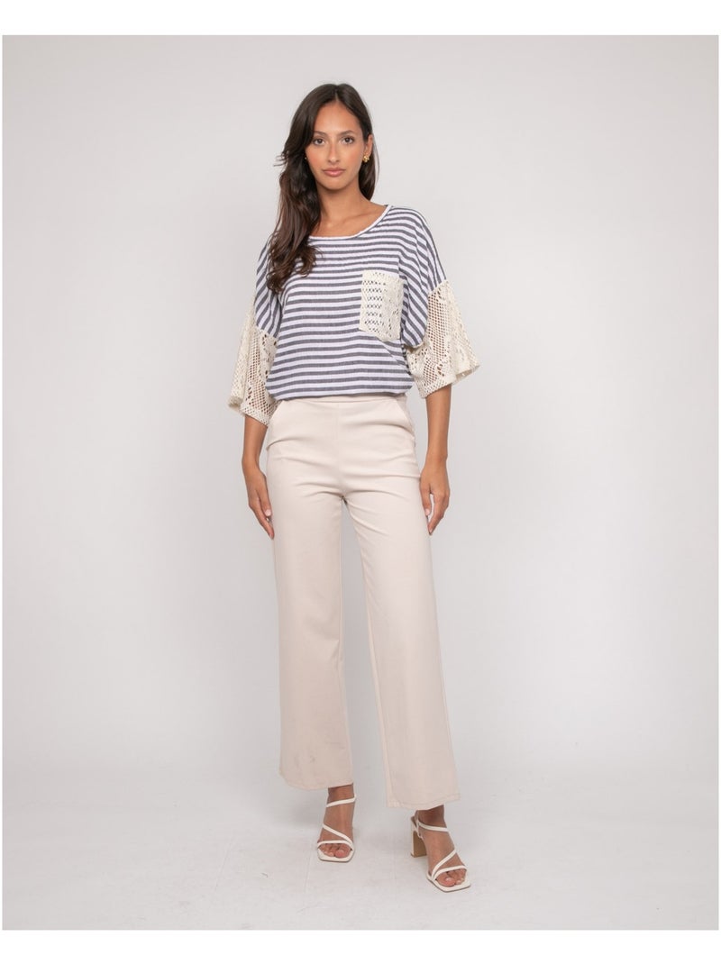 Pantalon de ville EKOLIA Beige - Kiabi