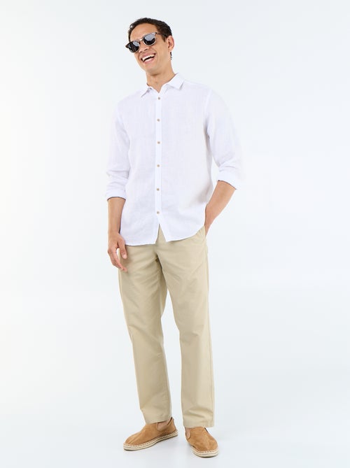 Pantalon de ville en popeline - Kiabi
