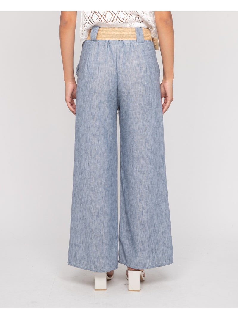 Pantalon de ville et ceinture ELOUVE Bleu - Kiabi