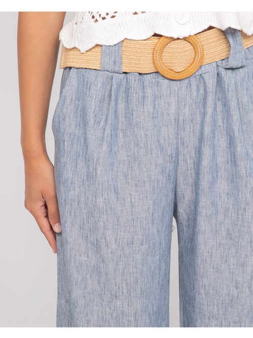 Pantalon de ville et ceinture ELOUVE - Kiabi