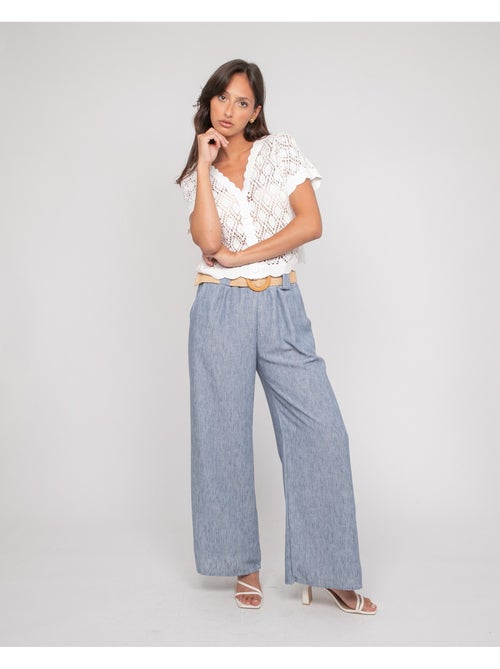 Pantalon de ville et ceinture ELOUVE - Kiabi