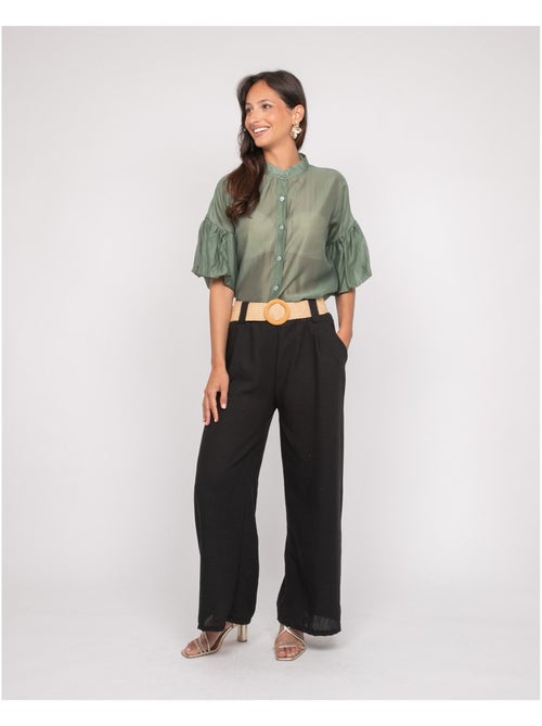 Pantalon de ville et ceinture ELOUVE - Kiabi