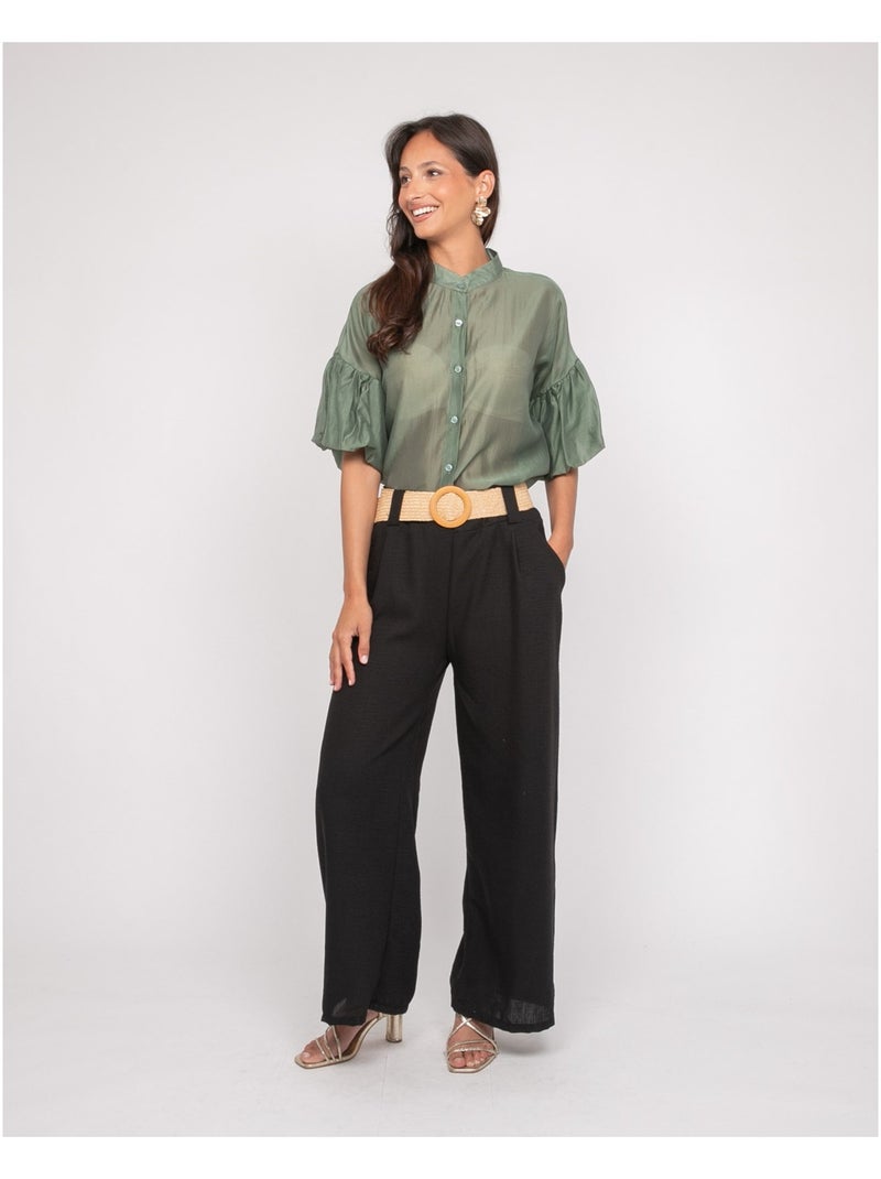 Pantalon de ville et ceinture ELOUVE Noir - Kiabi