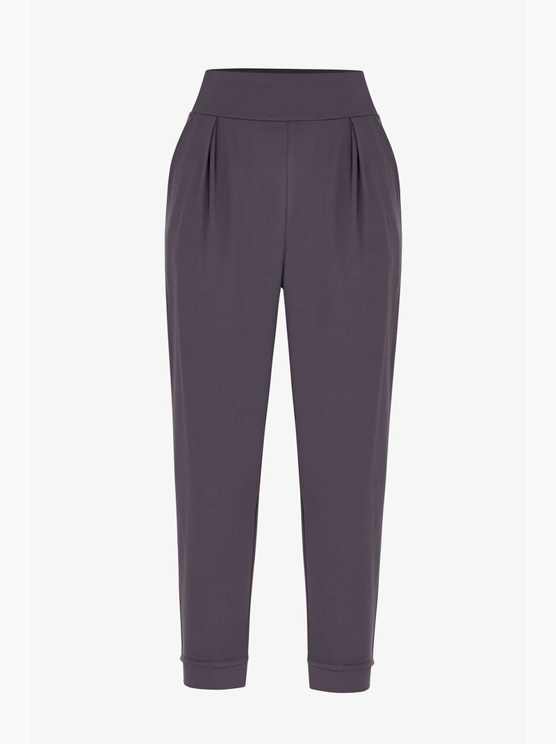 Pantalon de yoga femme taille basse penti Gris Noir - Kiabi