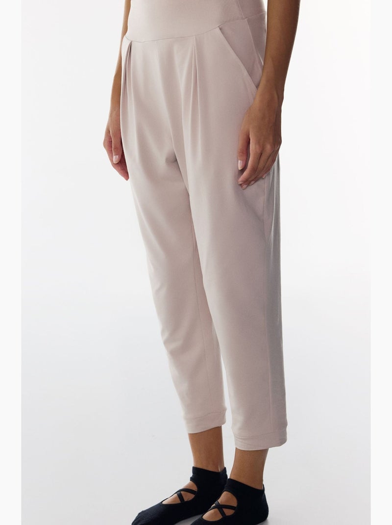 Pantalon de yoga femme taille basse penti Sable - Kiabi