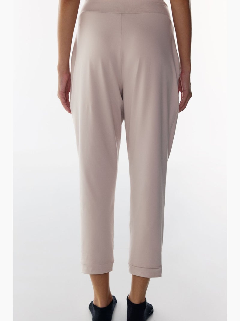 Pantalon de yoga femme taille basse penti Sable - Kiabi
