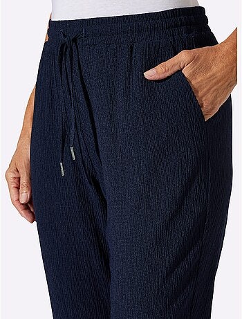 Pantalon décontracté à ceinture élastique avec poches latérales - taille standard - moda vilona