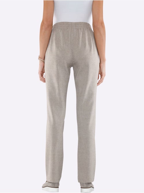 Pantalon décontracté à ceinture élastique et poches devant - Taille standard - Moda Vilona - Kiabi