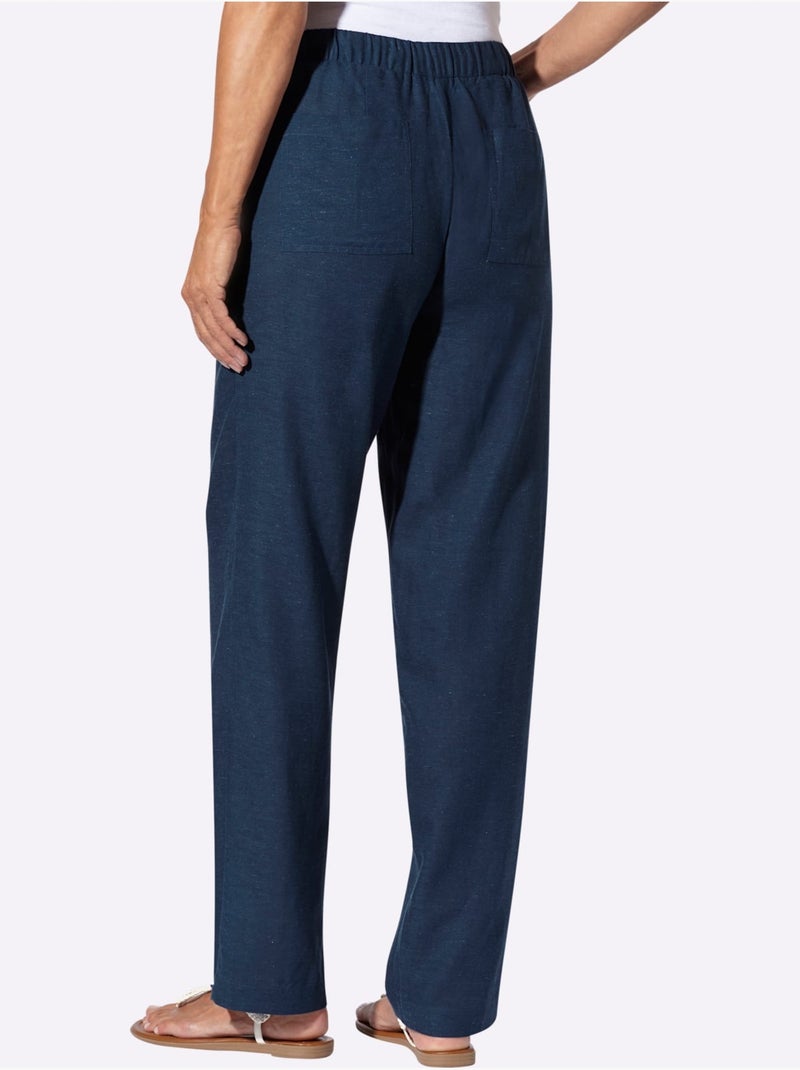 Pantalon décontracté à ceinture élastique et poches pratiques - Taille standard - Moda Vilona Bleu foncé - Kiabi