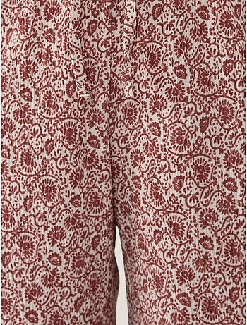 Pantalon décontracté à jambes larges et à motifs