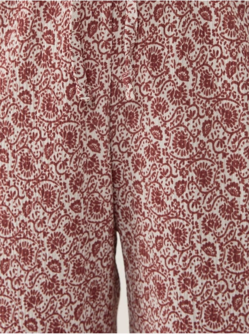 Pantalon décontracté à jambes larges et à motifs Vieux rose - Kiabi