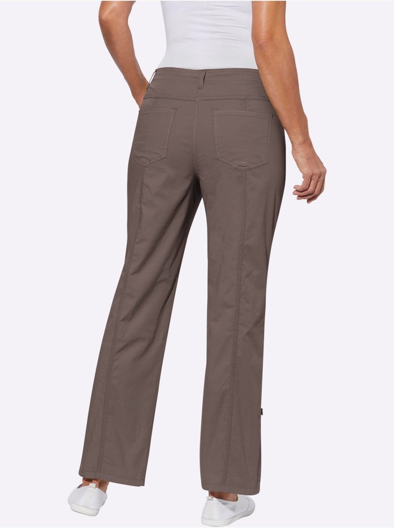 Pantalon décontracté à jambes retroussables et ceinture gainante - bonnet k - moda vilona Gris taupe - Kiabi